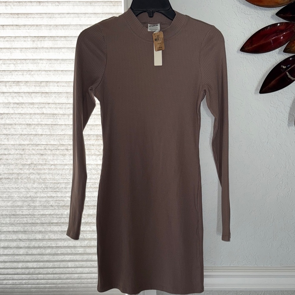 PINK Victoria's Secret Taupe Long Sleeve Dress
